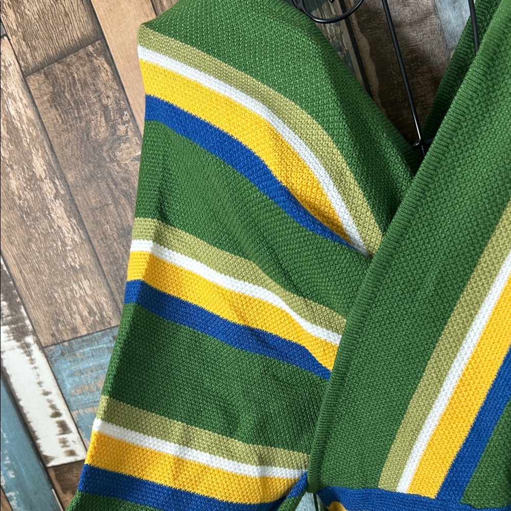 Striped belted Wrap mini Dress - Picture 7 of 16